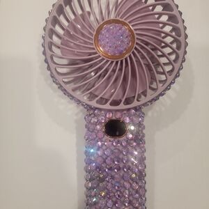 Lavender Crystal Handheld Fan